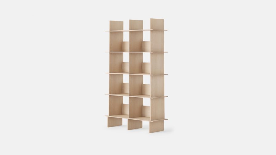 Opendesk Linnea bookshelf, bibliotheque design en bois profil