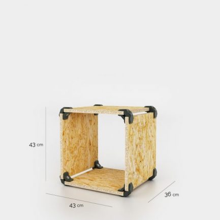 Cube pouf en OSB dimensions