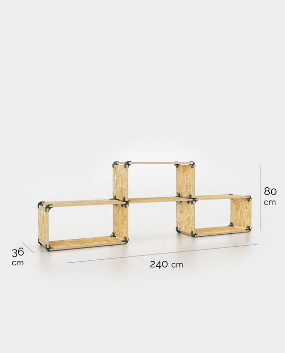 meuble de rangement simple en OSB dimensions