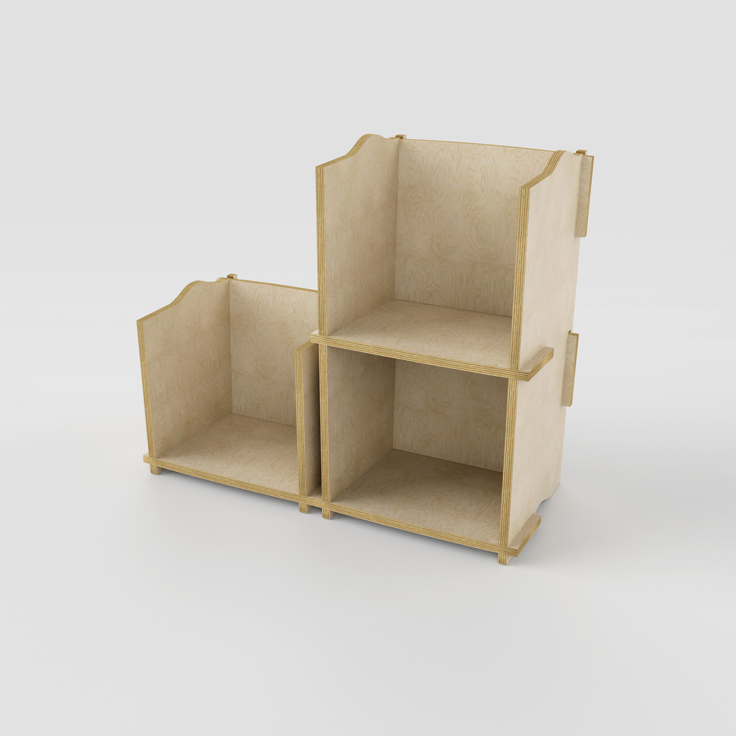 Modules de rangement empilables pour créer une étagère en bois design ⋆  OpenWood